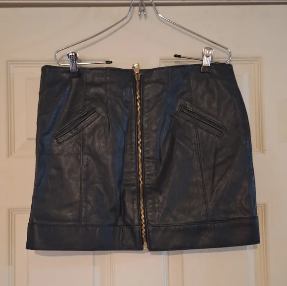 Kor@Kor Leather Mini Skirt - Picture 2 of 7